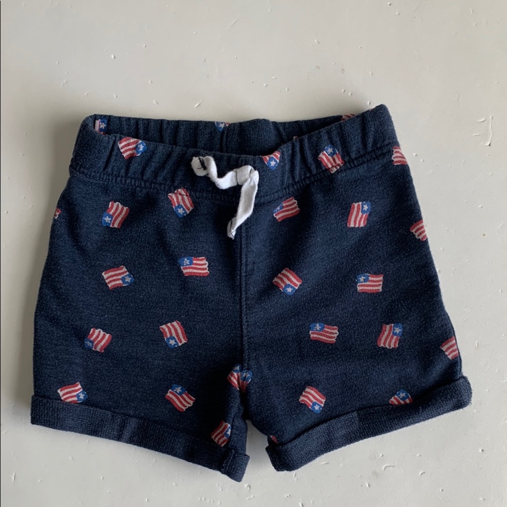 Jumping Beans Navy Blue Kids Shorts with USA Flag Print 18 Months